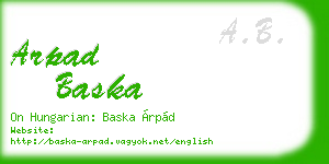 arpad baska business card